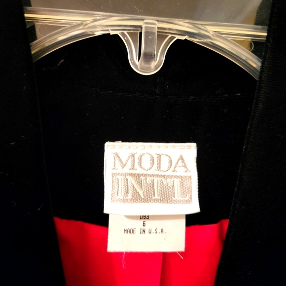 Moda International Black Velvet Coat Size 6 - Picture 4 of 7